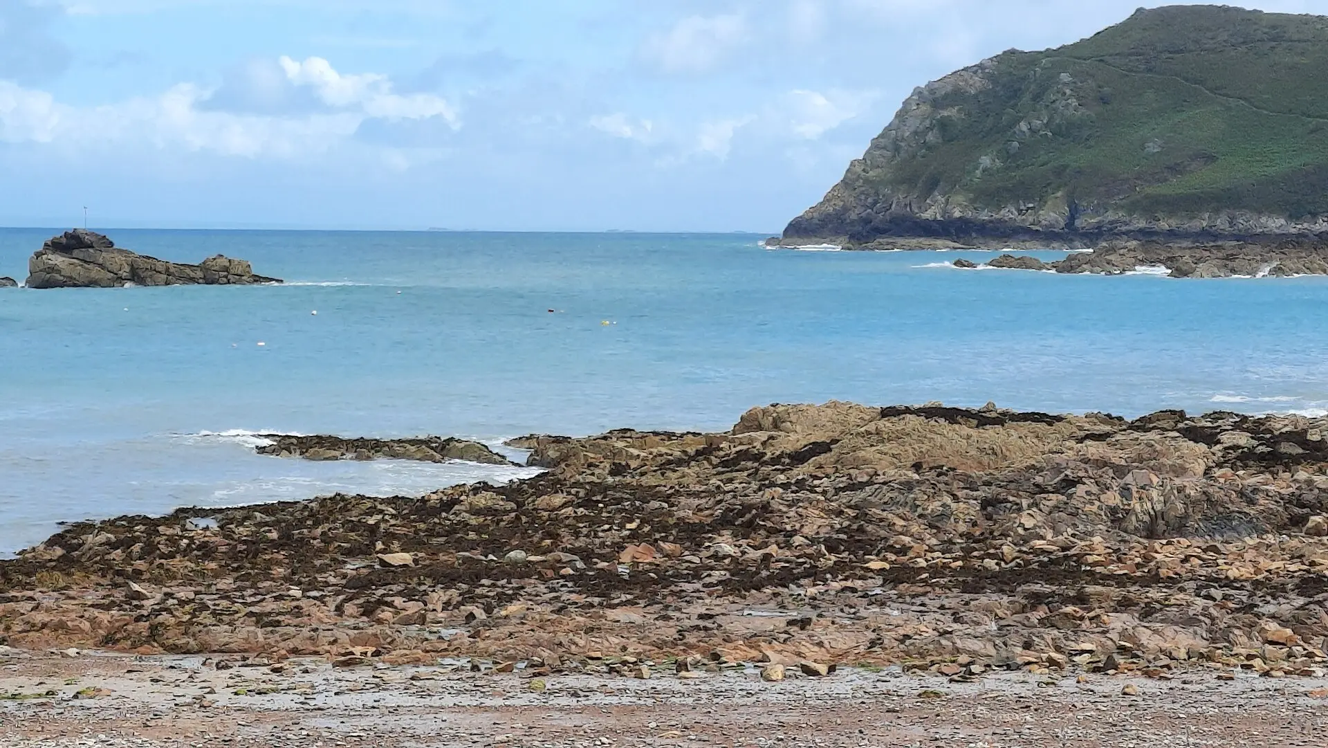Rocky shore and headland at Bonne Nuit